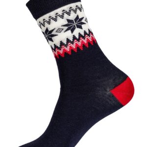Miking Wool Socks Navy Red Offwhite