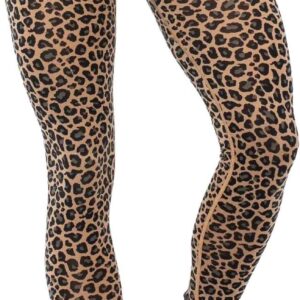 Pocket Merino Wool Tights Black Leopard