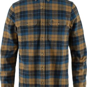 Singi Heavy Flannel Shirt M Dark Navy Buckwheat Brown