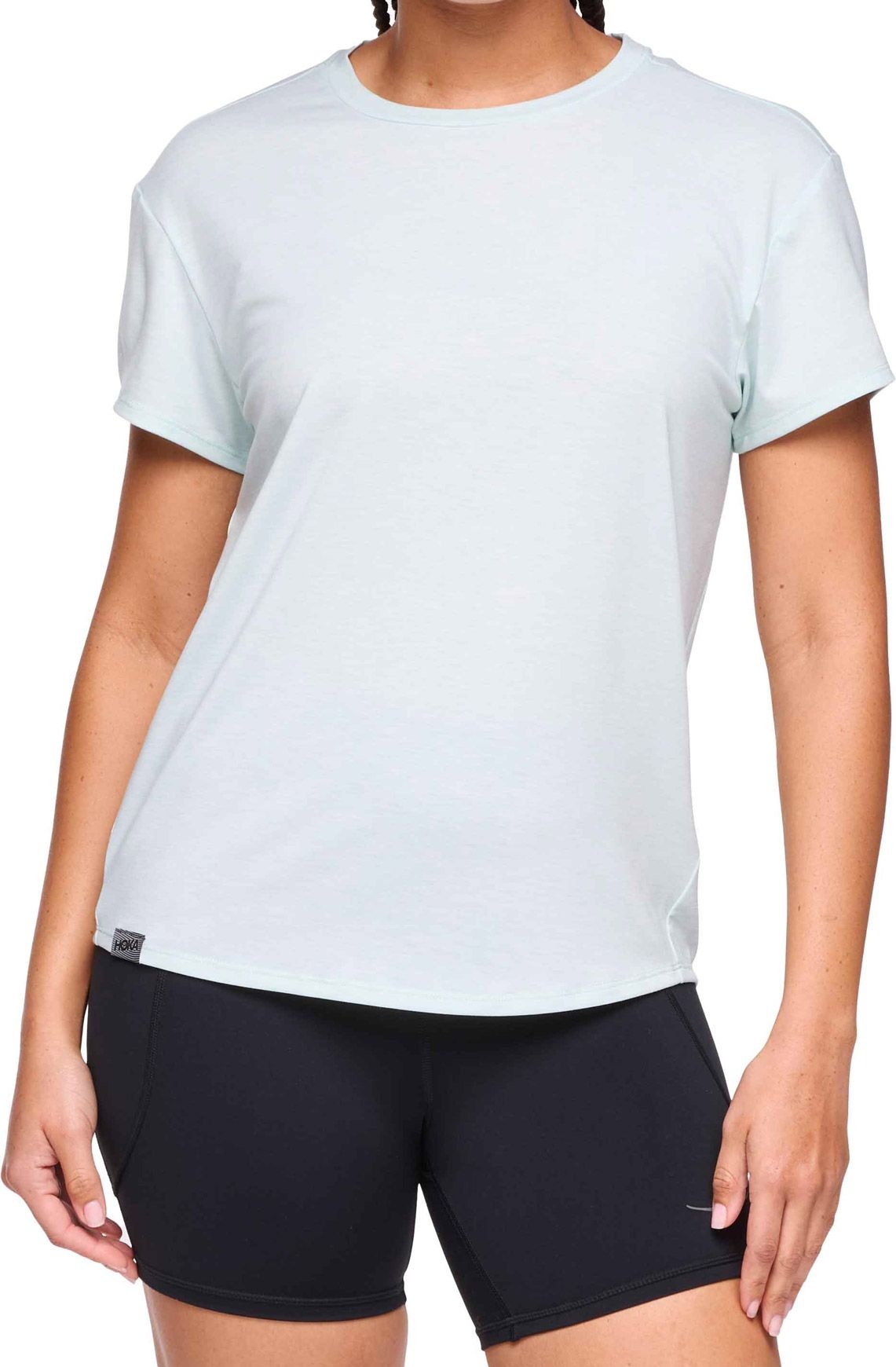 W Hoka Essential Tee Aqua Breeze Htr