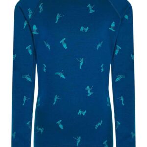 K Merino 200 Oasis LS Crewe Snow Day Atlantis/Topaz/Aop