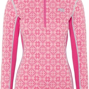 Rose Half Zip Baselayer Top Bright Pink
