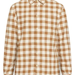 Loose Fit Checkered Shirt Beige Check