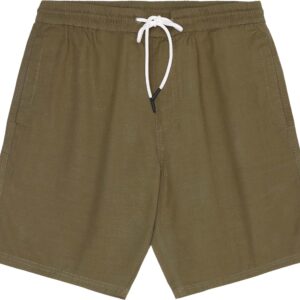 Boardwalk Slub Shorts With Elastic Waist Burned Olive