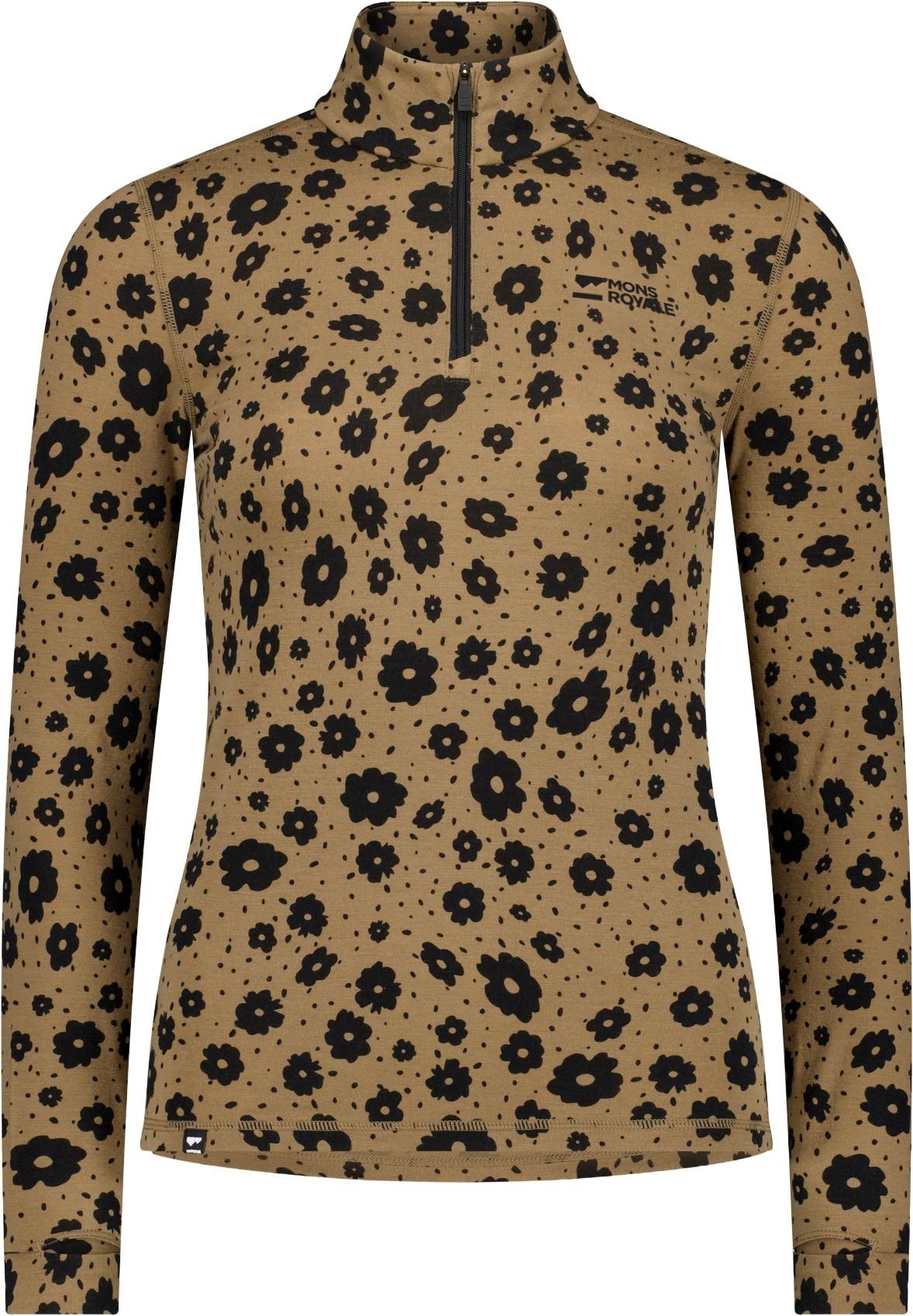 Cascade W Merino Base Layer 1/4 Zip Long Sleeve Aoraki Lily Toffee