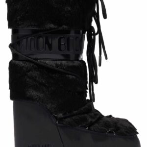 Moon Boot Icon Faux Fur Black