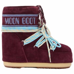 Moon Boot Icon Low Suede Laces Burgundy