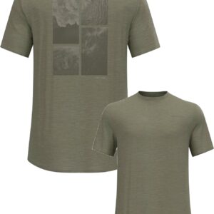 Odlo X Pow Merino Tencel T-Shirt Crew Neck S/S M Vetiver Melange