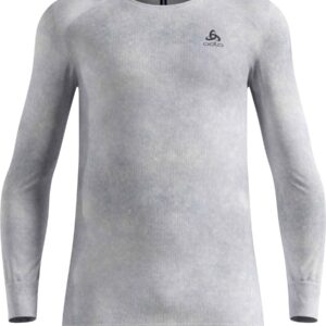 Odlo X POW BL Top Crew Neck LS Active Warm Printed M Silver Grey