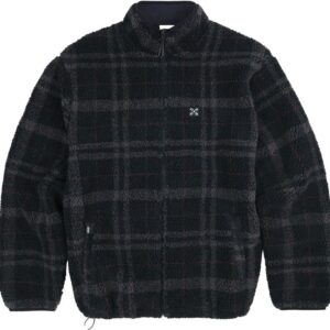 Plaid Fullzip Sherpa Fleece Black