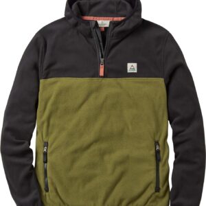 Set Off Recycled Polar Hooded Fleece Black Khaki