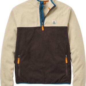 Set Off Recycled Polar 1/4 Zip Fleece Oatmeal Espresso