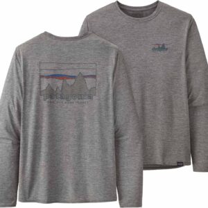 M's L/S Cap Cool Daily Graphic Shirt '73 Skyline: Feather Grey