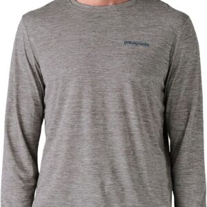 M's L/S Cap Cool Daily Graphic Shirt - Waters Boardshort Logo Abalone Blue: Feather Grey