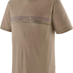 M's Cap Cool Merino Blend Graphic Shirt Strata Stripe: Seabird Grey