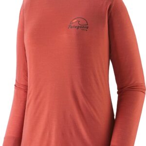 W's L/S Cap Cool Merino Blend Graphic Shirt Imagine Moon: Potters Red