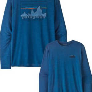 M's L/S Cap Cool Daily Graphic Shirt '73 Skyline: Clement Blue X-Dye