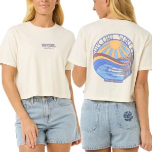 Sun & Sea Crop Tee W Bone