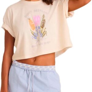 Nature Cropped Boxy Tee W Eggshell