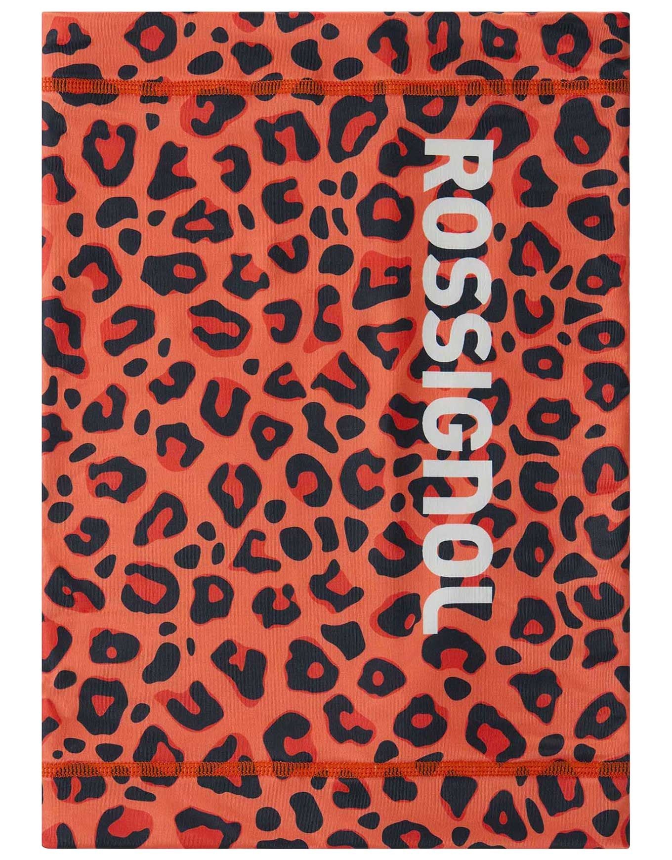 Allover Neck Warmer Orange Wild Leopard Print