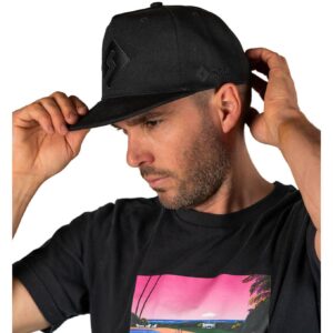 Cap 5 Panels Black Square Logo Black