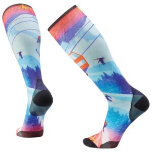 Ski Zero Cushion Ski Day Print OTC Socks Laguna Blue