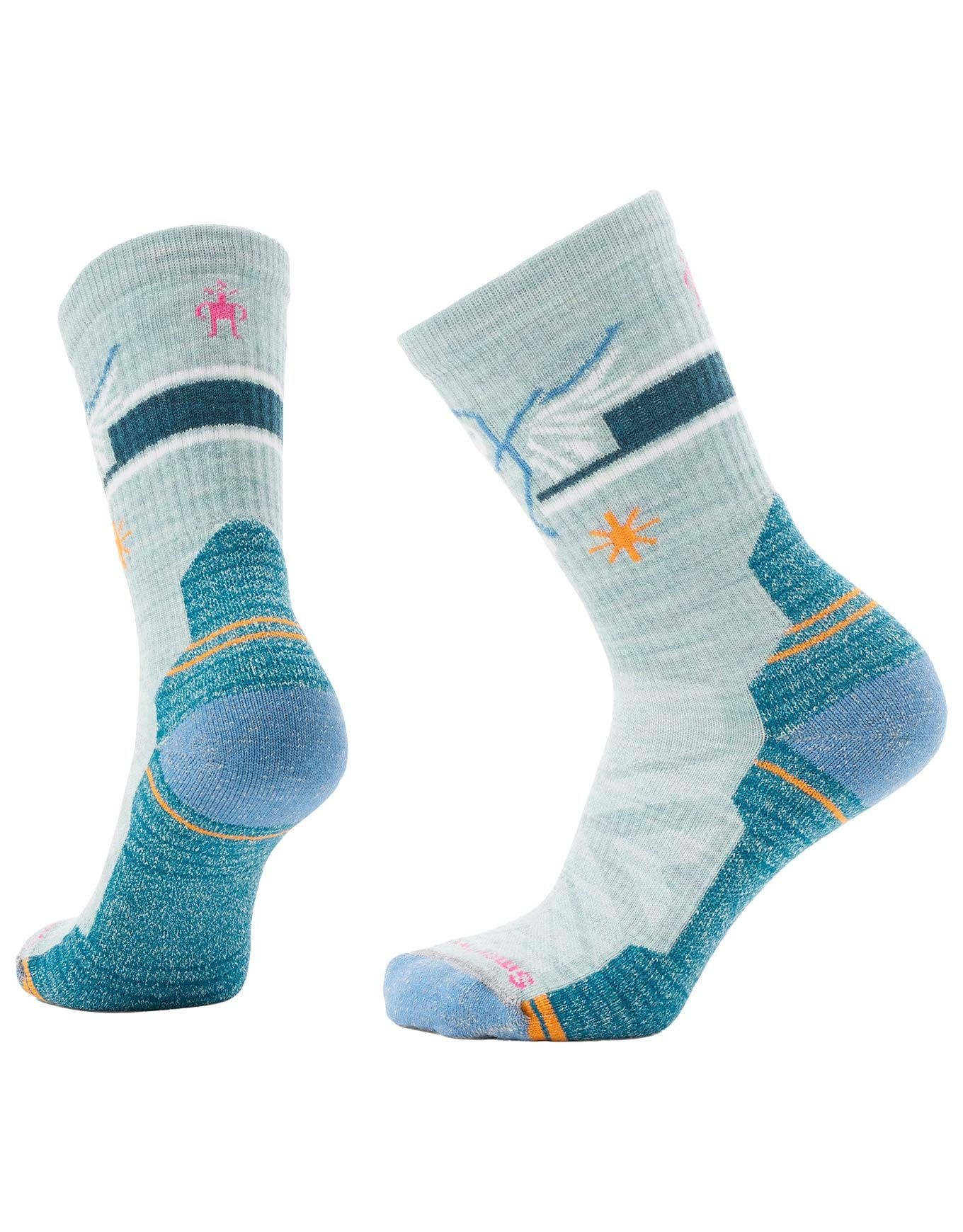 W Hike Light Cushion Hoo Who Crew Socks Frosty Green