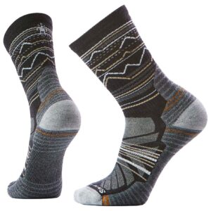 Hike Light Cushion Mountain Range Crew Socks Charcoal/Light Gray