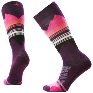 W Ski Targeted Cushion Pattern OTC Socks Purple Iris