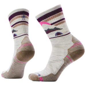 W Hike Light Cushion Mountain Moon Crew Socks Ash