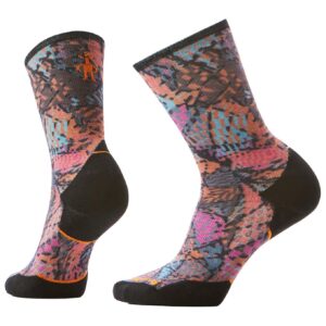 W Trail Run Targeted Cushion Triangle Prism Print Crew Socks Garden Pink