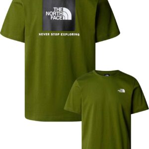 M SS Box NSE Tee Woodland Green TNF Black