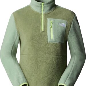 W Yumiori 1/4 Zip Bark Mist Slate Moss Astro Lime