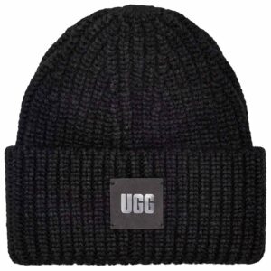 U Chunky Rib Beanie Black