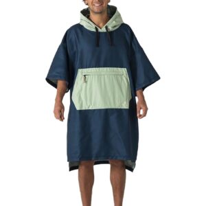 Microfleece Poncho Ocean Navy / Cameo Green