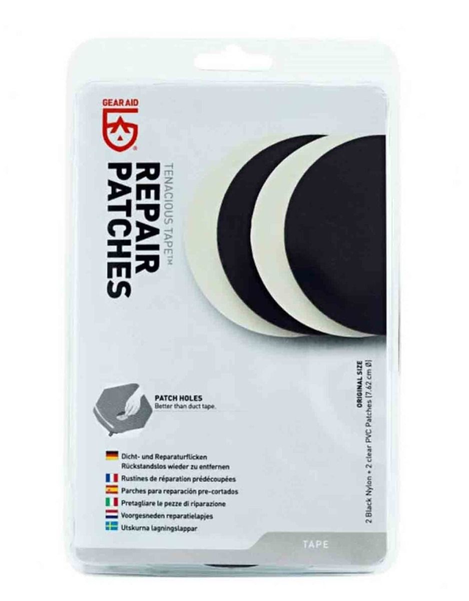 Tenacious Tape® Patches Ronds 2 Pvc Clear + 2 Nylon Noir