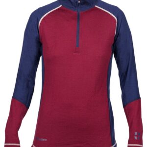 Women's Merino Half Zip Top Burgundy