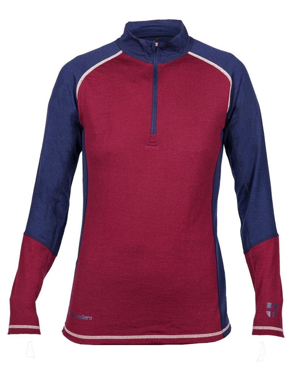 Women's Merino Half Zip Top Burgundy