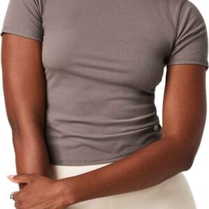 Pose Fitted Tee W Smokey Taupe